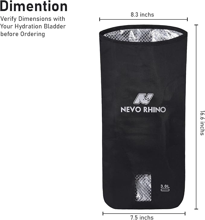 N NEVO RHINO 2PCS Water Bladder Insulator Bag, Protective Cooler Bag for 2L-3L Hydration Bladders, Insulated Water Bladder Sleeve Keeps Water Cool & Protects Bladders, Bladder is NOT Included