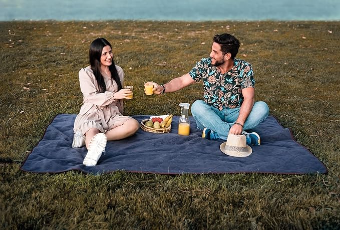 Waterproof Outdoor Blanket Large Fleece Camping & Stadium Blankets for Cold Weather. Perfect for Outdoors, Car, Dogs, Boat, Picnic. Windproof, Extra Warm, Machine Washable.