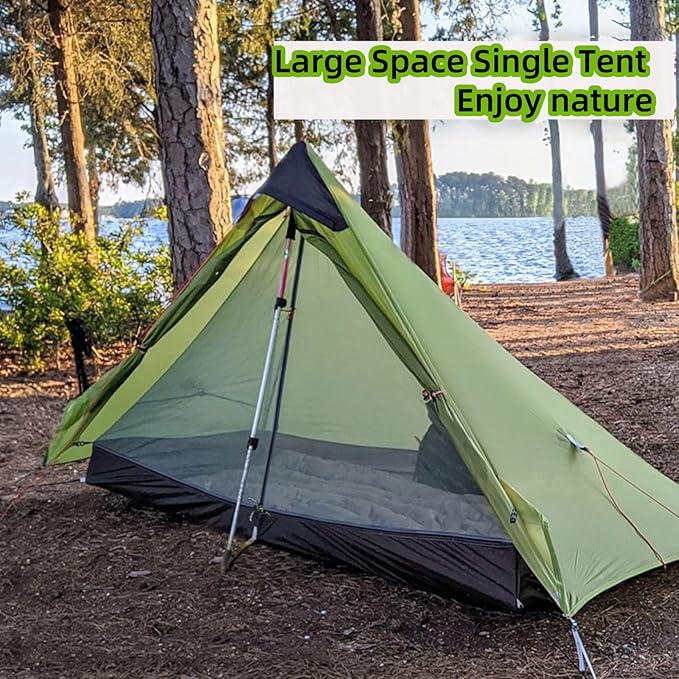 3FULGEAR Ultralight Tent for Backpacking, LANSHAN 1 Trekking Pole Tent 1 Person 3/4 Season Lightweight Easy Set Up Double Layer Shelter Waterproof Tents for Camping Hiking Outdoor Mountaineering