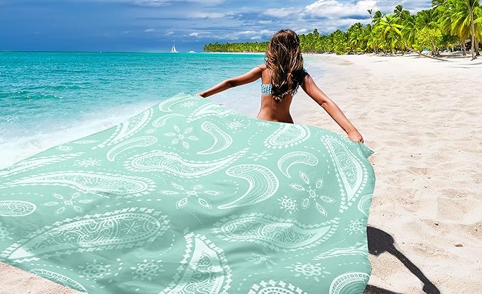 Beach Blanket Waterproof Sandproof Extra Large Beach Mat 79" X 83"/120"x108"for 1-8 Adults Quick Drying Durable Outdoor Picnic Mat for Beach Travel Camping Hiking