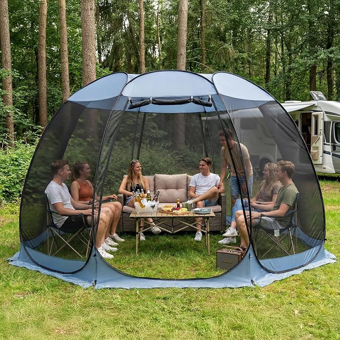 Alvantor® Pop Up Screen House Gazebo, Portable Mosquito Net Tent, UV Protected Sun Shelter for Patio, Backyard & Camping, Instant Setup for 2-10 People