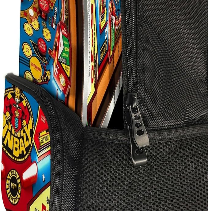 Backpack Multipurpose Anti-Theft Large Capacity Bookbag, Cartoon Pinball Orange Travel Hiking Daypack With Side Pockets