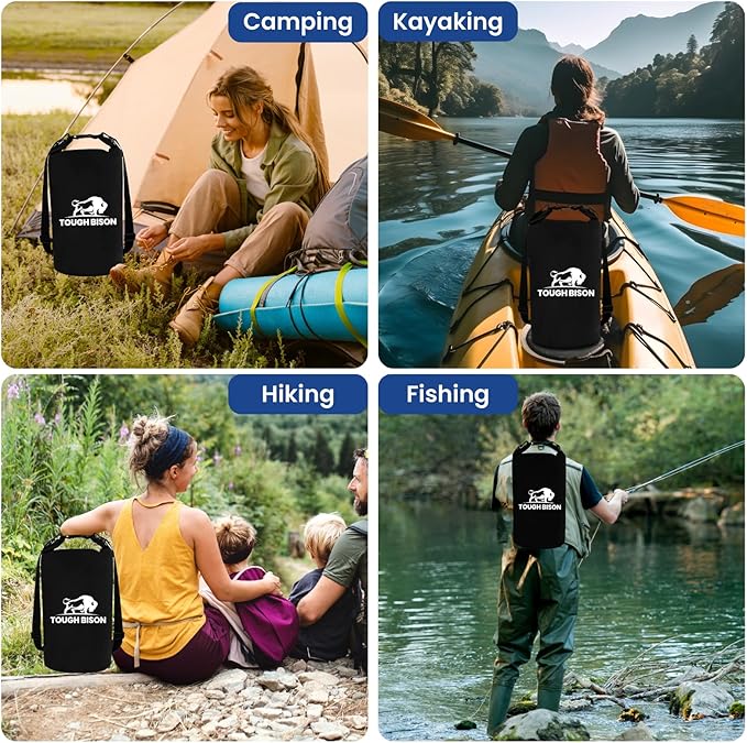 Bear Bag Hanging Kit - 10L Waterproof Bear Proof Food Storage Bag, 2 Straps, Rock Sack & 2 Ropes with 4 Safety Clips for Hiking, Kayaking, Camping, Outdoor Adventures