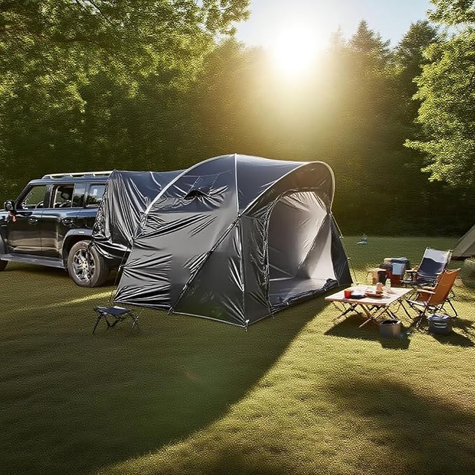 3-4 Person SUV Camping Tent, Arched Design Creates Extra Headroom, PU4000 Waterproof with Mesh Doors – Ideal for Family Camping& Festivals