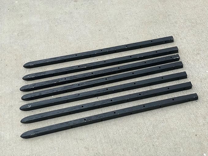 Sandbaggy 18" Square Steel Concrete Form Stakes with Nail Holes - 5/8" Wide - Rust Resistant - Removable/Reusable - Construction Grade Rebar Pins (Square Nail Stakes, 90, Count)