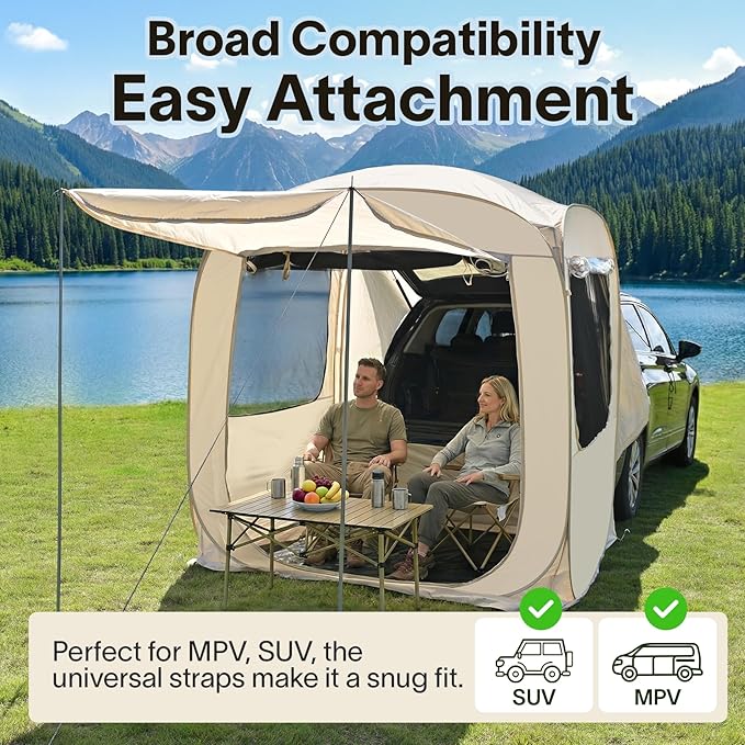 Alvantor® SUV Tailgate Tent, Instant Pop Up Car Tent Creates Extra Living Space, UV Protection, Quick Setup in Seconds for Family, Road Trips, Tailgating, Beach, Outdoor Camping