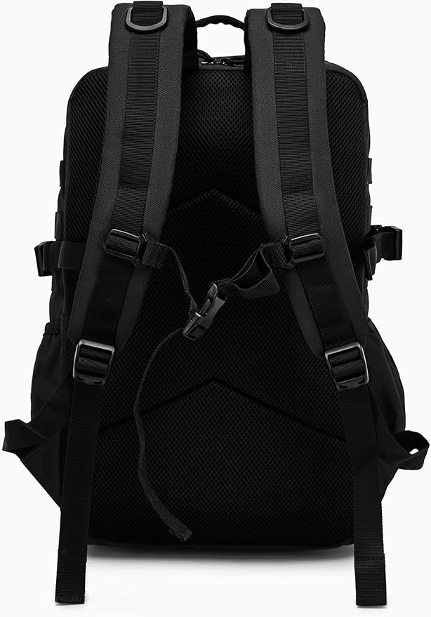 Wotony Military Tactical Backpack for Men Waterproof Daypack 3 Day Assault Pack Laser-Cut MOLLE Webbing Design with Water Bottle Holder Black Small Tactical Assault Bag (Black, 35L)