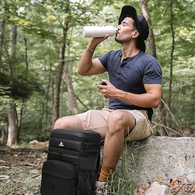 Laripwit 54/40 Cans Backpack Cooler Insulated Leak-Proof Large Cooler Backpack Double Deck Lunch Backpack for Men Women - Perfect Soft Cooler Bag for Tactical, Camping, Picnic, Beach, Hiking