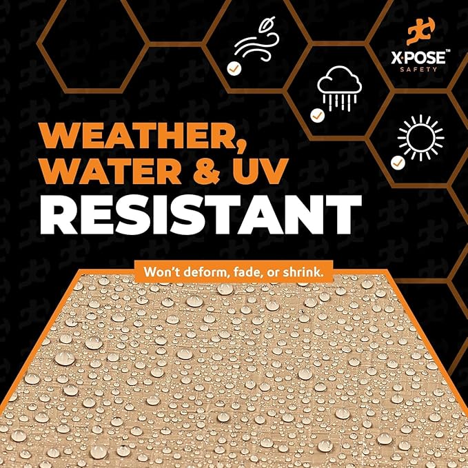 Heavy Duty White Poly Tarp 7' X 40' (2-Pack) - Multipurpose Protective Cover - Durable, Waterproof, Weather Proof, Rip and Tear Resistant - Extra Thick 12 Mil Polyethylene - by Xpose Safety