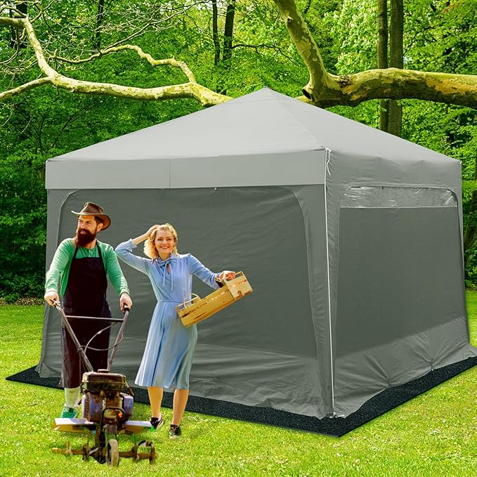 10x10 ft Outdoor Storage Shed Floor Mat Waterproof, Non Slip & Washable Camping Tent Carpet for Outdoor Camping, Lawn Supplies (Storage Shed Not Included)