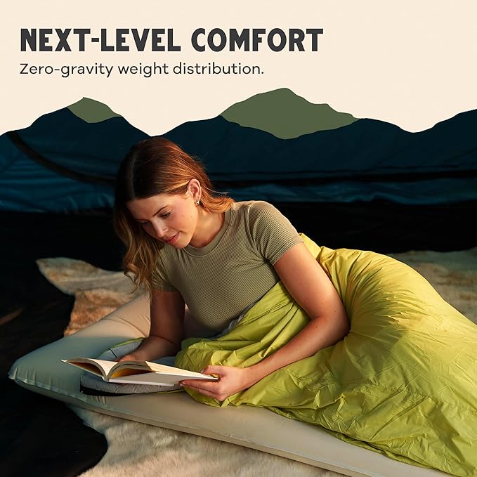 WanderMate - Self-Inflating Camping Sleeping Pad - Inflatable Camping Mattress for Car, Backpacking, and Tent - Durable 3.15-Inch Memory Foam and Air Support