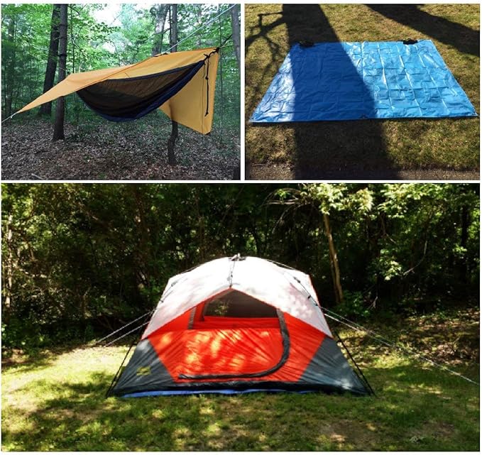 TRIWONDER Hammock Rain Fly Waterproof Tarp Camping Tent Footprint Ground Cloth Backpacking Tarp Camp Shelter Sunshade Mat for Outdoor Hiking Beach Picnic