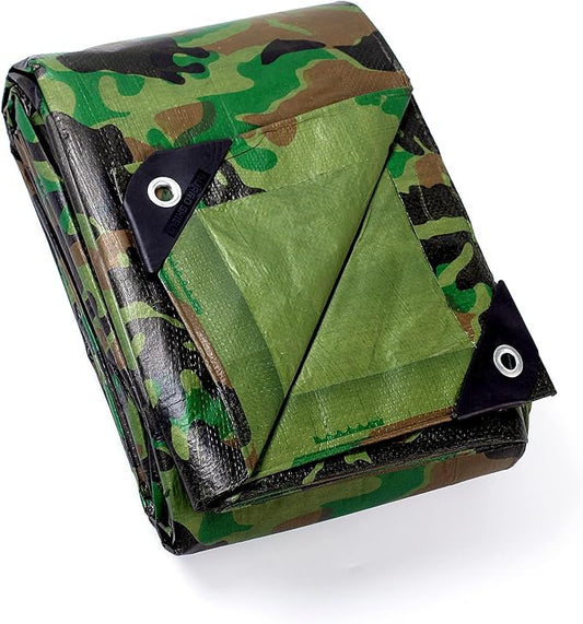 GUARD SHIELD Lightweight Camo Tarp Camouflage Tarps Waterproof 9x9 Feet Poly Cover 6mil