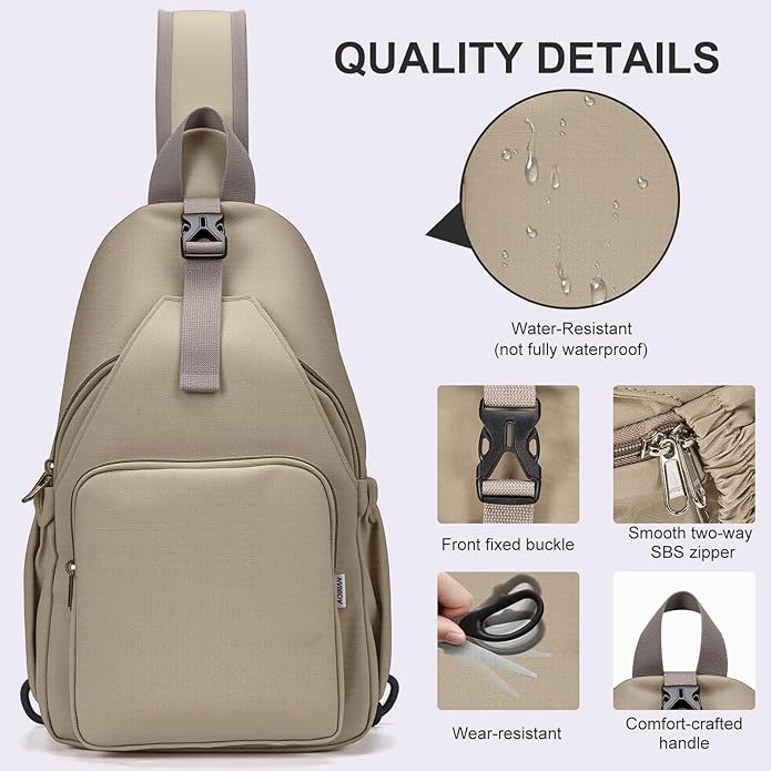 AOTIAN Anti-Theft Sling Backpack - Lightweight Water-Resistant Chest Daypack for Travel, Hiking & Outdoor