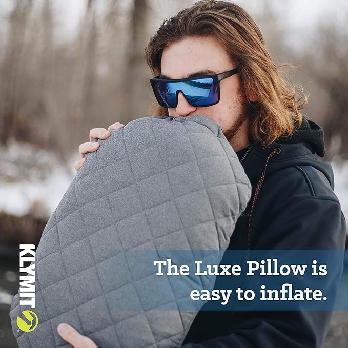 Klymit Klymaloft Extra Large Inflatable Air Bed, Sleeping Pad, Compact, Portable, Inflatable, Supportive, Hybrid, Airplane, Camping, Backpacking, Hammock, Pillow, Grey