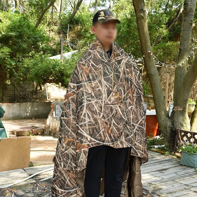 LOOGU Camo Blanket Waterproof Insulation Poncho Liner for Outdoor Camping, Hiking, Hunting, Survival, Backpacking, Picnicking