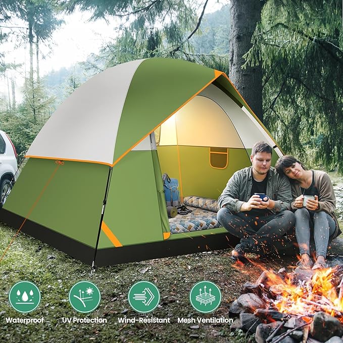 COBIZI 4-6-8-10 Person Camping Tent, Spacious Family Tents for Camping Ideal, Hiking, 3500mm Waterproof Double-Layer Windproof Tent for Hiking & Backpacking