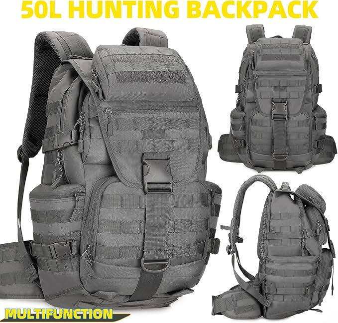 50L Military Tactical Backpack Hiking Waterproof Backpack Large Military Pack 3 Day Assault Pack Molle Bag Rucksack