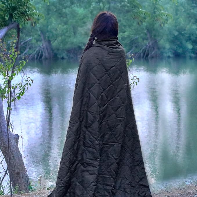 REDCAMP Large Camping Blanket with Sherpa Lining, Cold Weather Warm Outdoor Blanket Windproof for Camping Stadium, Machine Washable 59"x 71" Black