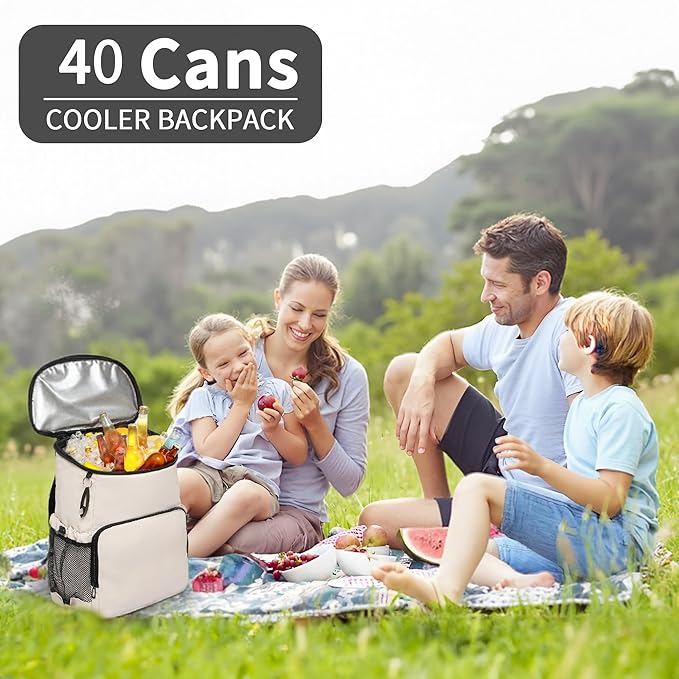 Backpack Cooler for Men and Women Insulated Waterproof Soft Lightweight Cooler Bag Leakproof 30 Cans Travel Camping Picnic Beach