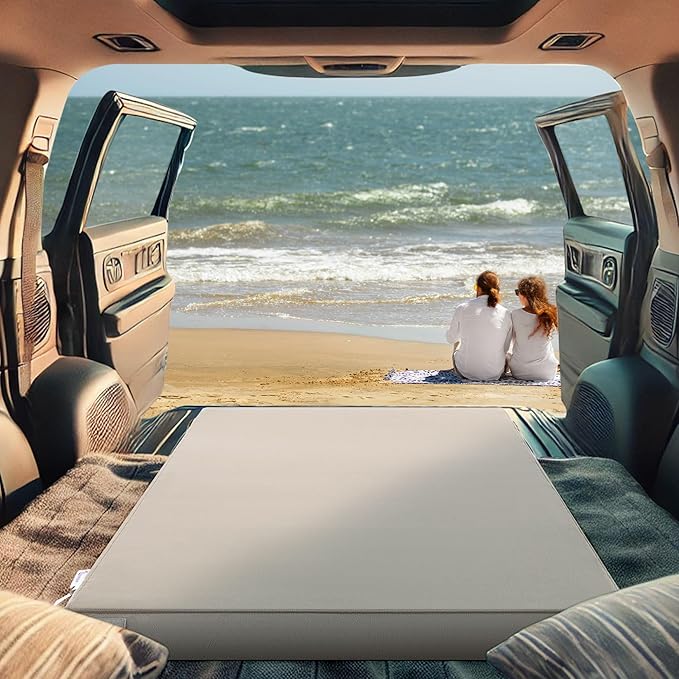 Sinweek Memory Foam Camping Mattress CertiPUR-US Waterproof Portable Roll Up Mattress for Adults Cot Mattress Car Van Sleeping Mat Pad with Carrying Bag