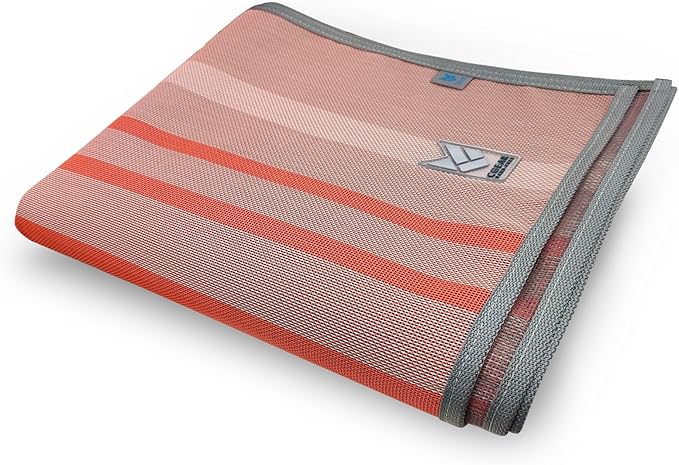 CGEAR RV Comfort Mat – Patented Sand-Free Technology with Ultra Soft Material – Sized to Your RV, Campsite, Beach House – Great Outdoor Patio Rug for RV and Camping (Earthy Stripe, 8' X 20')