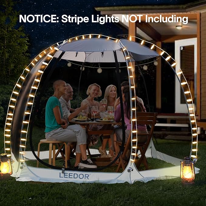 LEEDOR Pop Up Screen House, 6-10-15 Person Outdoor Screen Tent,Camping Screen Room with Carry Bag, Screened Gazebo with Mosquito Netting, Instant UV Resistant Sun Shelter for Garden, Patio, Backyard