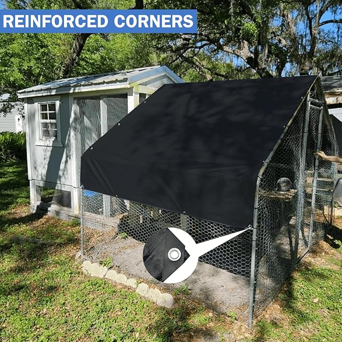 12x16FT Tarps Heavy Duty Waterproof, Large Heavy Duty Tarps with Grommets Reinforced Edges, UV Resistant, Tear&Fade Resistant, 16 Mil Black Covers for Camping Patio Roof Boat Outdoor