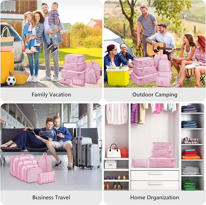 Mossio 9 Set Packing Cubes with Shoe Bag & Electronics Bag - Luggage Organizers Suitcase Travel Accessories
