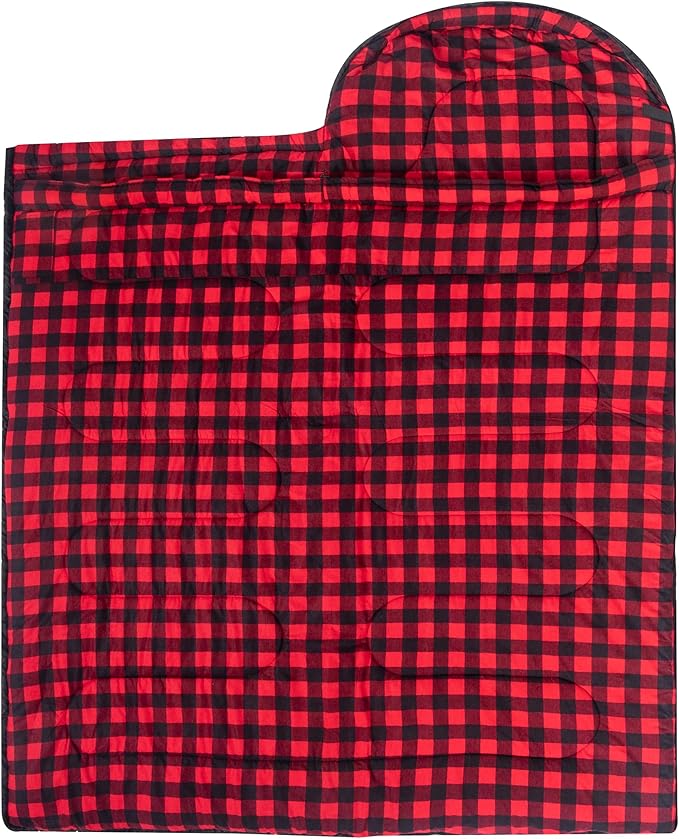 Cold Weather Sleeping Bag 100% Cotton Flannel XXL for Adults Big and Tall,Free Compression Sack