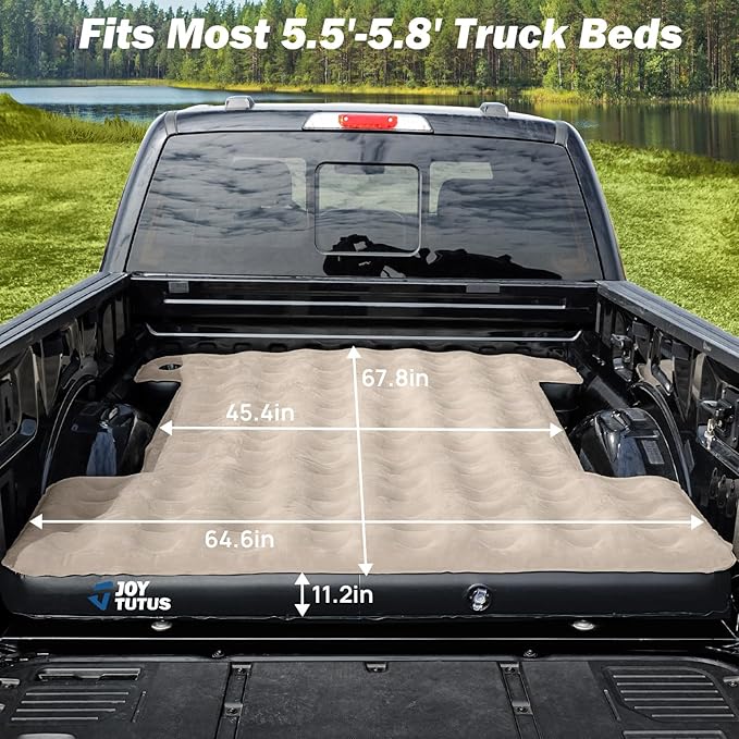 JOYTUTUS Portable Truck Bed Tent with Rainfly+JOYTUTUS Truck Bed Mattress for 5.5-5.8Ft