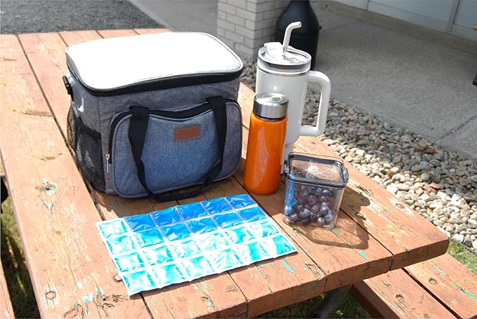 ICY-COOLS Reusable Ice Packs for Coolers - Flexible Ice Sheets, Flat and Long-Lasting for Camping or Lunch Boxes, 10x16 & 8x12, 1 or 3 Pack