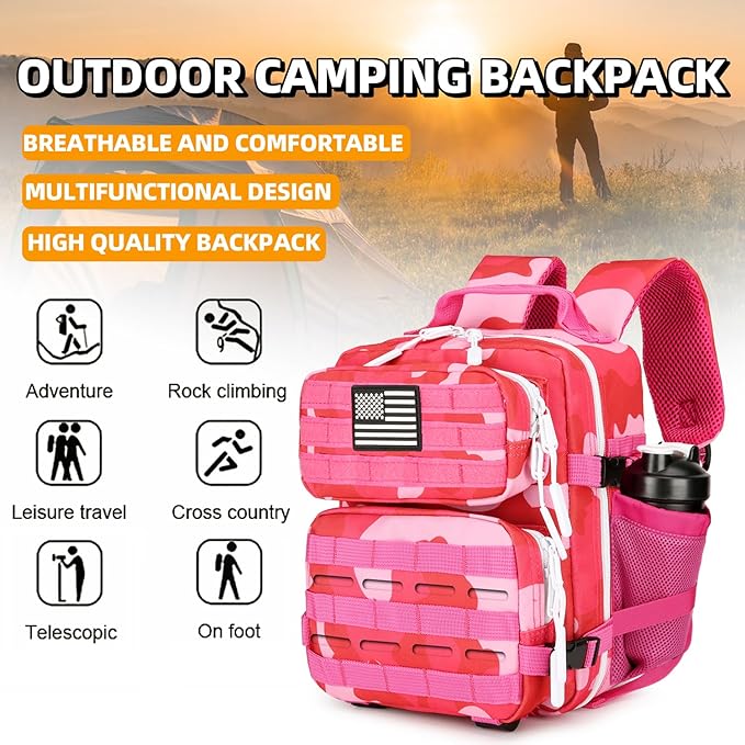 9L Mini Tactical Backpack for Men and Women Tactical Backpack Small for Hiking Small Tactical Bag Fitness Pack