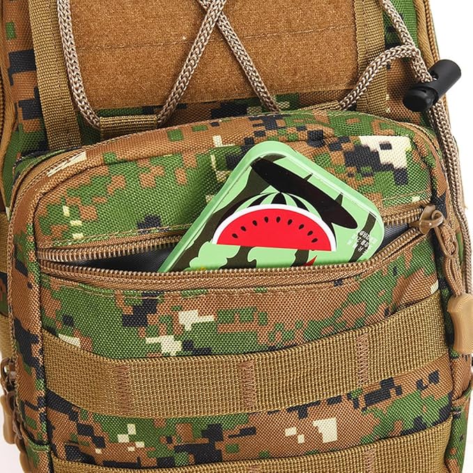 Viriber Tactical Backpack, Waterproof Military Cross-body Molle Sling Shoulder Backpack Chest Bag for Outdoor Every Day Carry Camouflage A