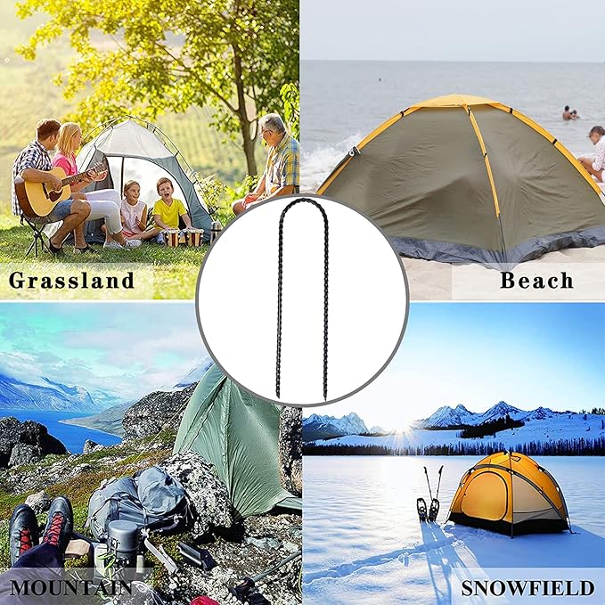 10"x2" Trampolines Wind Stakes Heavy Duty U Shape Galvanized Steel Trampoline Stakes Ground Anchors with Sharp End for Camping Tent, Garden Staples, Trampoline Pins (24)