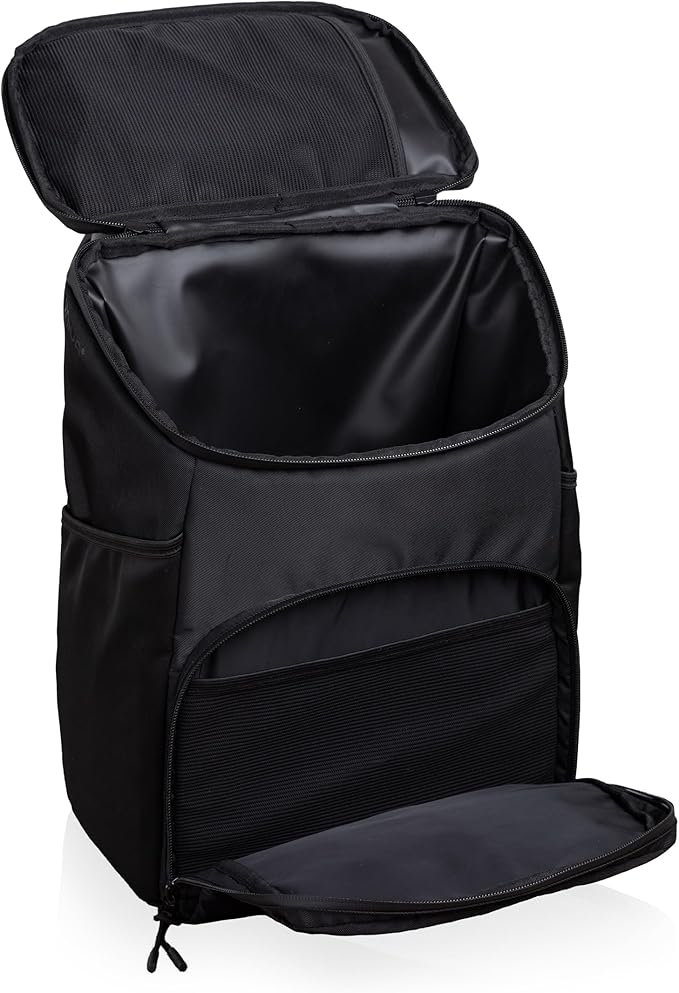 PICNIC TIME PTX 2.0 Tarana Backpack Cooler, Soft Cooler Backpack, Insulated Lunch Bag, Backpack Cooler made with Recycled Material, Upcycled Cooler Bag, (Black)