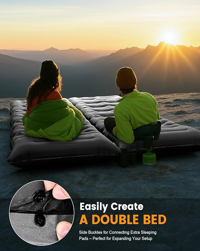 Camping Sleeping Pad,5.9 Inch Thick Camping Mat with Built in Pillow and Foot Pump,Self Inflating Sleeping Pad Ultralight for Camping Backpacking Tent(Green