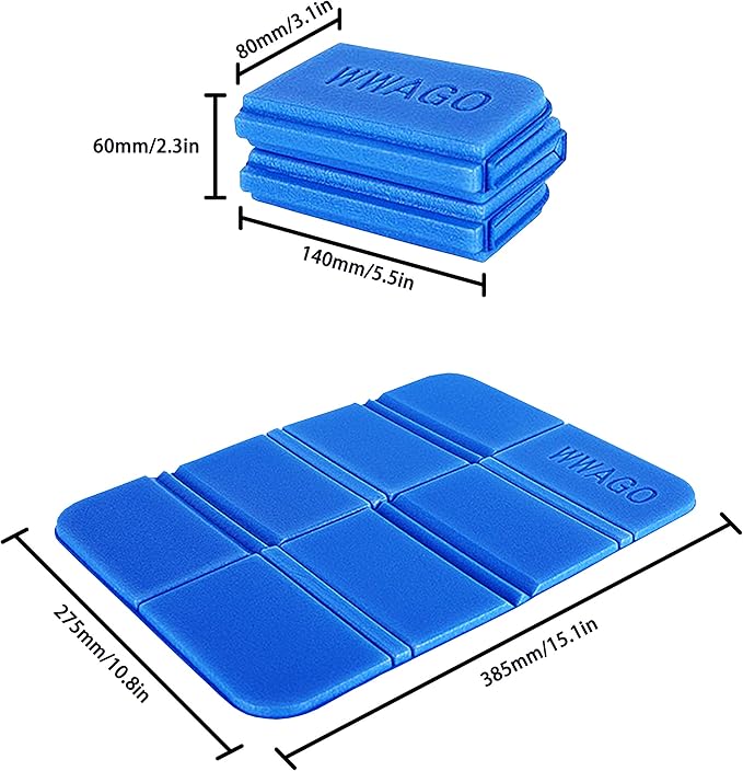 2PCS Camping Cushion Seat, Foldable Ultralight Foam Sitting Pads, Save Your Backpack Space and Reduce Weight