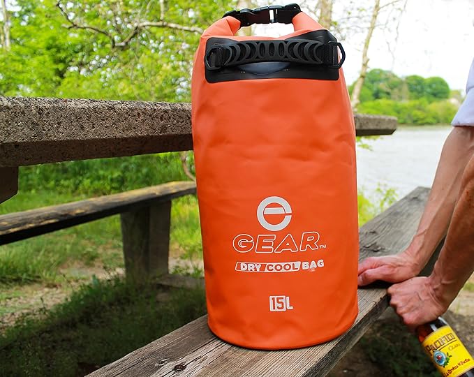 Enthusiast Gear Insulated Dry Bag Floating Cooler – 10L / 15L / 25L Roll Top, Leak Proof, Waterproof, Collapsible, with Padded Shoulder Strap - Perfect for Kayaking Fishing Beach