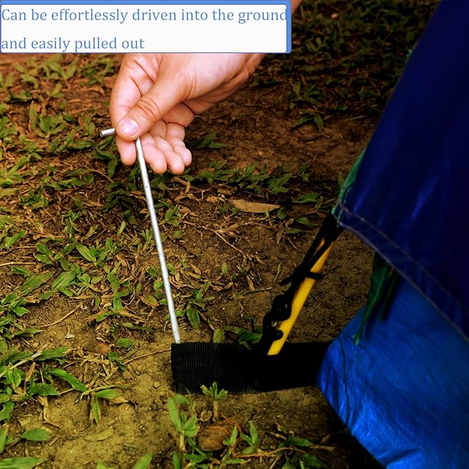 100 Pack 7" Tent Stakes, Metal Tent Stakes for Outdoor 4mm Thickness Camping Galvanized Tent Stake Pegs Rust-Free Canopy Stakes Heavy Duty Garden Stakes for Camping, Canopy, Outdoor Decoration