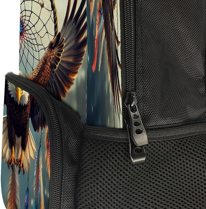 Backpack Lightweight Anti-Theft Multipurpose Boho Totem Native American Eagle Dream Catcher Shoulder Bag Large Capacity Travel Hiking Backpack With Padded Straps
