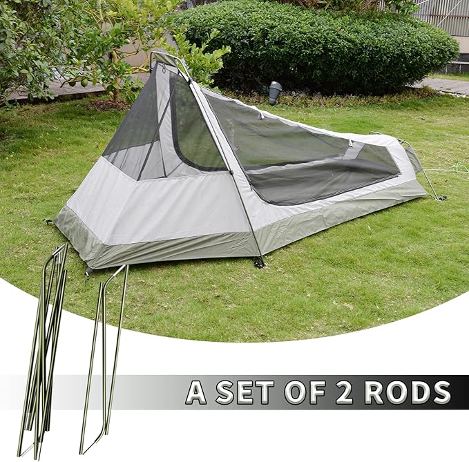 GEERTOP Ultralight Backpacking Tent for 1 Person and Replacement Tent Poles Bundle