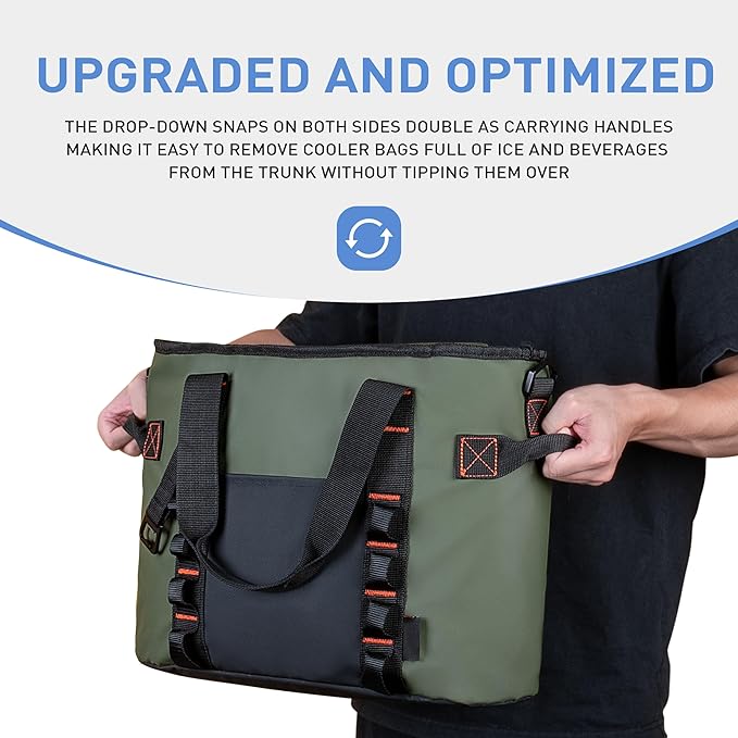 20 Cans Insulated Cooler Bag, Collapsible Leakproof Outdoor Portable Cooler with Zippered, Reusable Portable Grocery Cooler Bags for Travel, Picnic, Camping, Kayaking