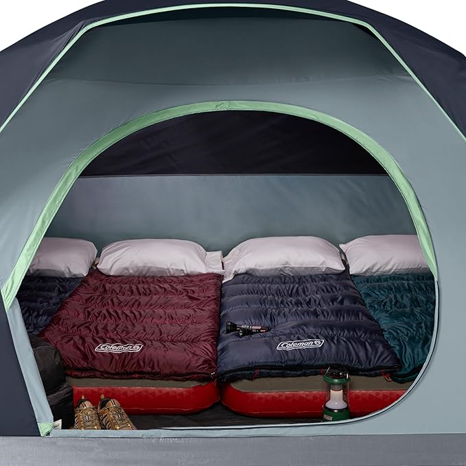 Coleman Skydome Tent with 5 Minute Setup, 2/4/6/8-Person Weatherproof Tent with Rainfly & Carry Bag, 20% More Headroom Than Traditional Canopies
