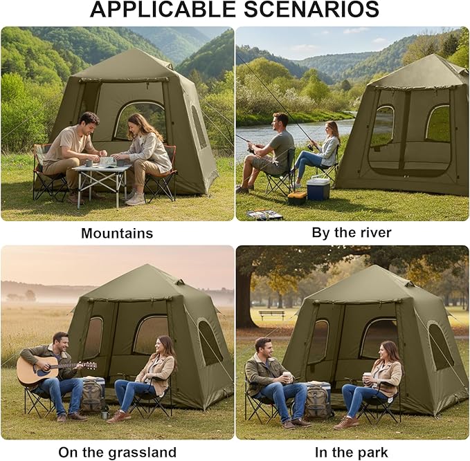 Inflatable Tents for Camping,Easy Blow Up Tent with Hand Pump,4 Seasons Waterproof Air Inflatable Camping Tent House for Family Weekend Camping
