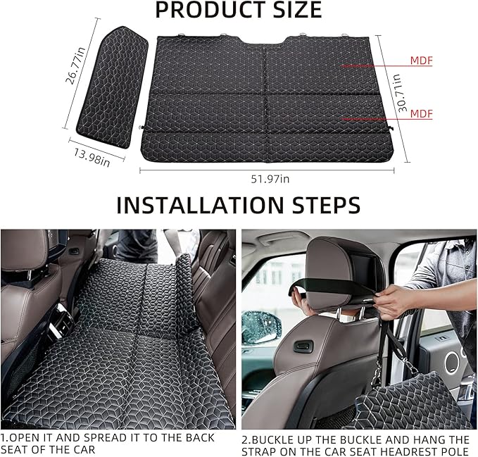ABE Non-Inflatable Car Mattress,Double-Sided Folding Car Bed Mattress SUV,Portable SUV Mattress,Camping Mattress Back Seat,Travel Camping Mattress for Sleeping (Amy Bunny)