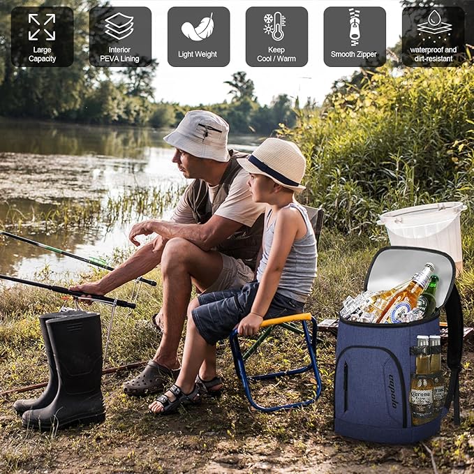 Capolo Cooler Backpack for Men Women Insulated Backpack Cooler Leak Proof Thermal Bag Beverage Soft Cooler Bag Lunch Backpack for Camping 30/45 Cans