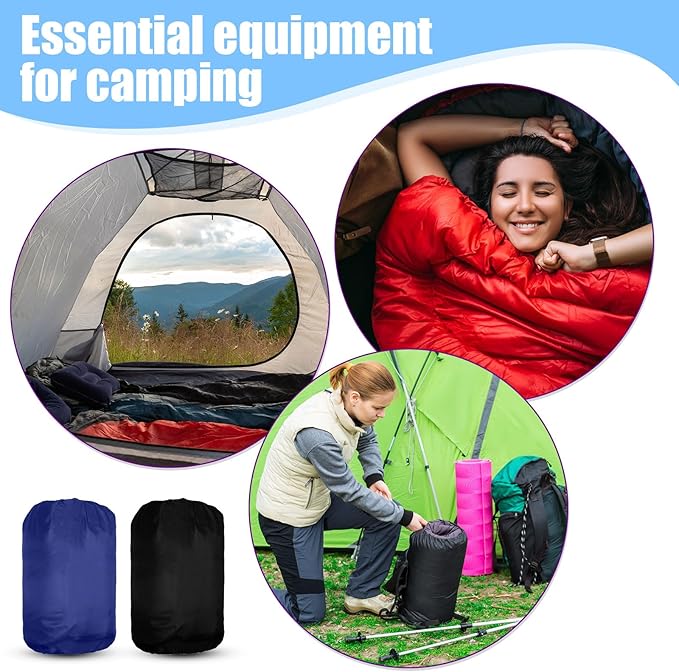 Macarrie 12 Pack Sleeping Bags Set with Compression Sacks, 6 Adult Camping Sleeping Bags and 6 Emergency Survival Sacks for Hiking Outdoor Homeless Shelters Donation Supplies