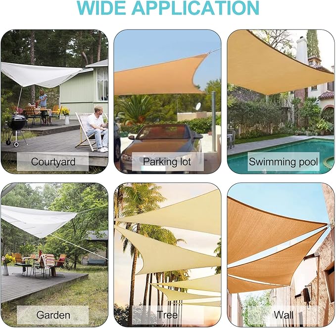 HOMPER Awning Attachment Set, Heavy Duty Sun Shade Sail Stainless Steel Hardware Kit for Garden Triangle and Square, Rectangle, Fixing Accessories