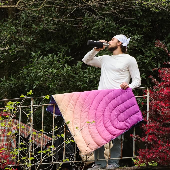 Puffy Lightweight Packable Blanket - Camping, Travel, Stadium, Hiking, Picnics